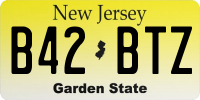 NJ license plate B42BTZ
