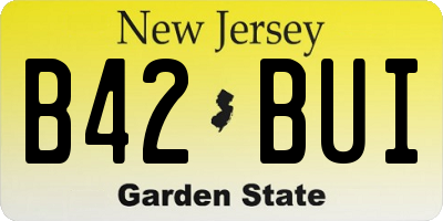 NJ license plate B42BUI