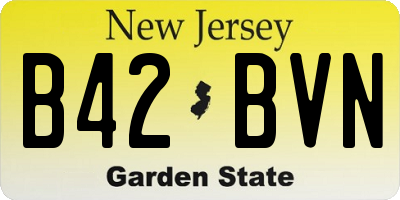 NJ license plate B42BVN