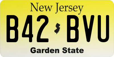 NJ license plate B42BVU