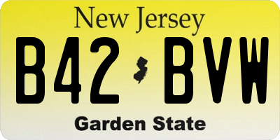NJ license plate B42BVW