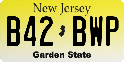 NJ license plate B42BWP