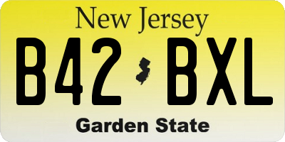 NJ license plate B42BXL