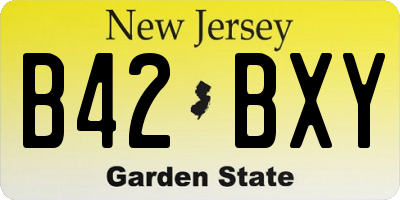 NJ license plate B42BXY