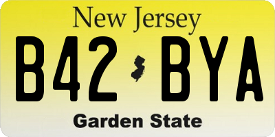 NJ license plate B42BYA