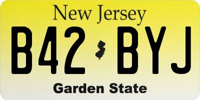 NJ license plate B42BYJ