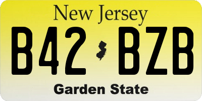 NJ license plate B42BZB