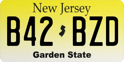NJ license plate B42BZD