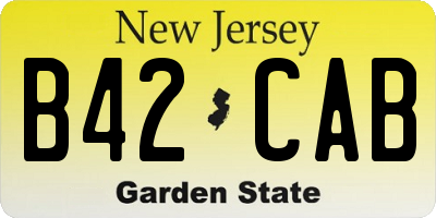 NJ license plate B42CAB