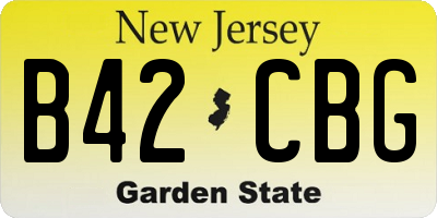 NJ license plate B42CBG