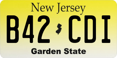 NJ license plate B42CDI