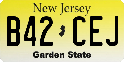 NJ license plate B42CEJ