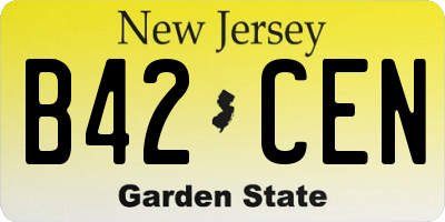 NJ license plate B42CEN