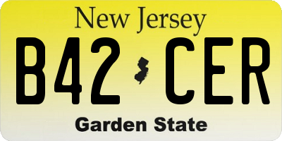 NJ license plate B42CER