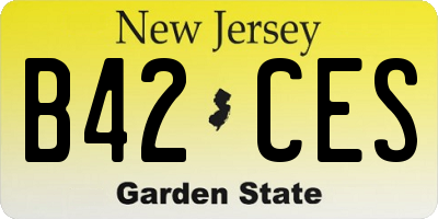 NJ license plate B42CES