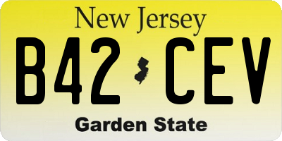 NJ license plate B42CEV