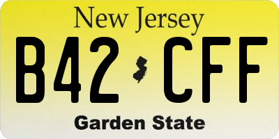 NJ license plate B42CFF