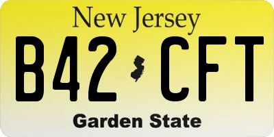 NJ license plate B42CFT