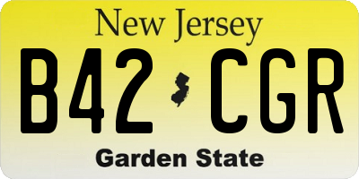 NJ license plate B42CGR