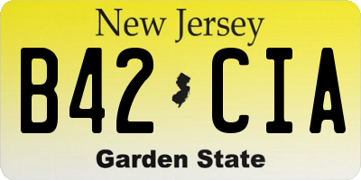 NJ license plate B42CIA