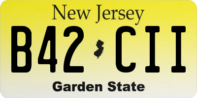 NJ license plate B42CII