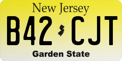 NJ license plate B42CJT
