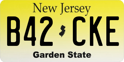 NJ license plate B42CKE