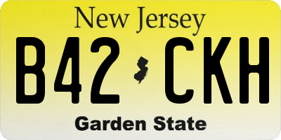 NJ license plate B42CKH