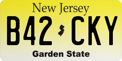 NJ license plate B42CKY