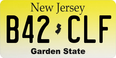 NJ license plate B42CLF