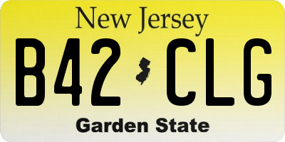 NJ license plate B42CLG