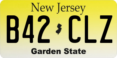 NJ license plate B42CLZ