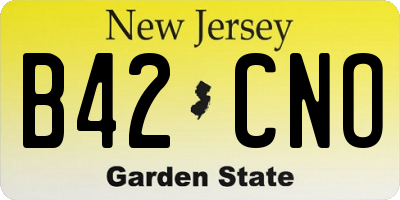 NJ license plate B42CNO