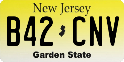 NJ license plate B42CNV