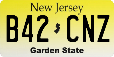 NJ license plate B42CNZ