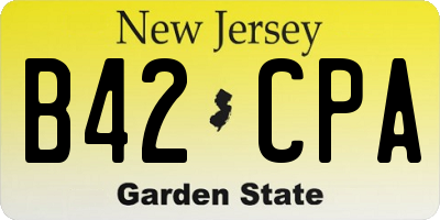 NJ license plate B42CPA