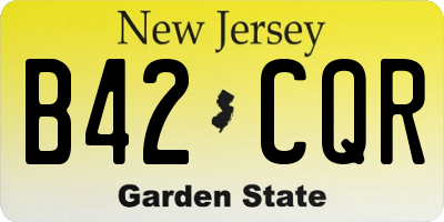NJ license plate B42CQR