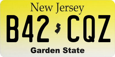 NJ license plate B42CQZ