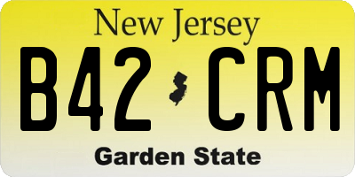 NJ license plate B42CRM