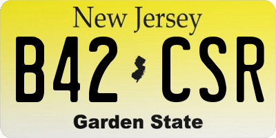 NJ license plate B42CSR