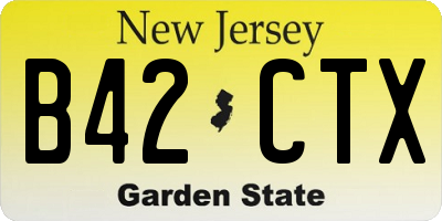 NJ license plate B42CTX