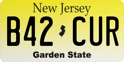 NJ license plate B42CUR