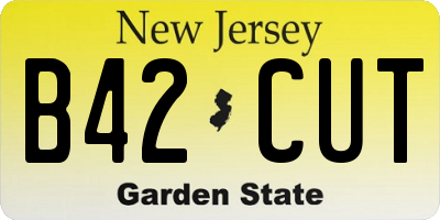 NJ license plate B42CUT