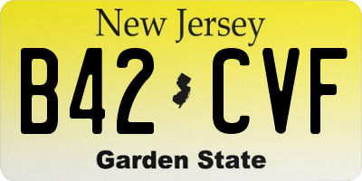 NJ license plate B42CVF