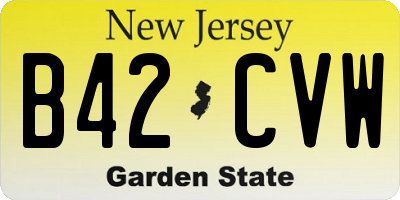 NJ license plate B42CVW