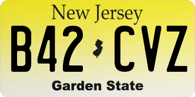 NJ license plate B42CVZ