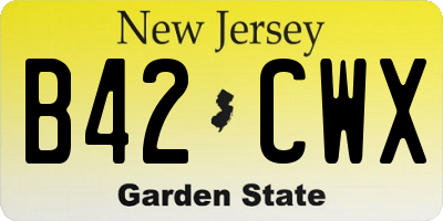 NJ license plate B42CWX