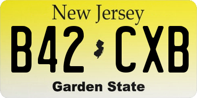 NJ license plate B42CXB