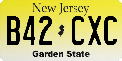 NJ license plate B42CXC