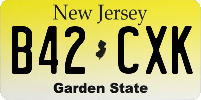 NJ license plate B42CXK
